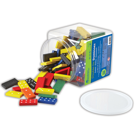 LEARNING RESOURCES Double-Six Colored Dominoes in a Bucket, 168 pcs 0287